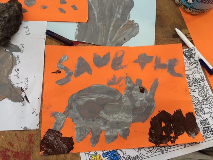 save the rhino painting