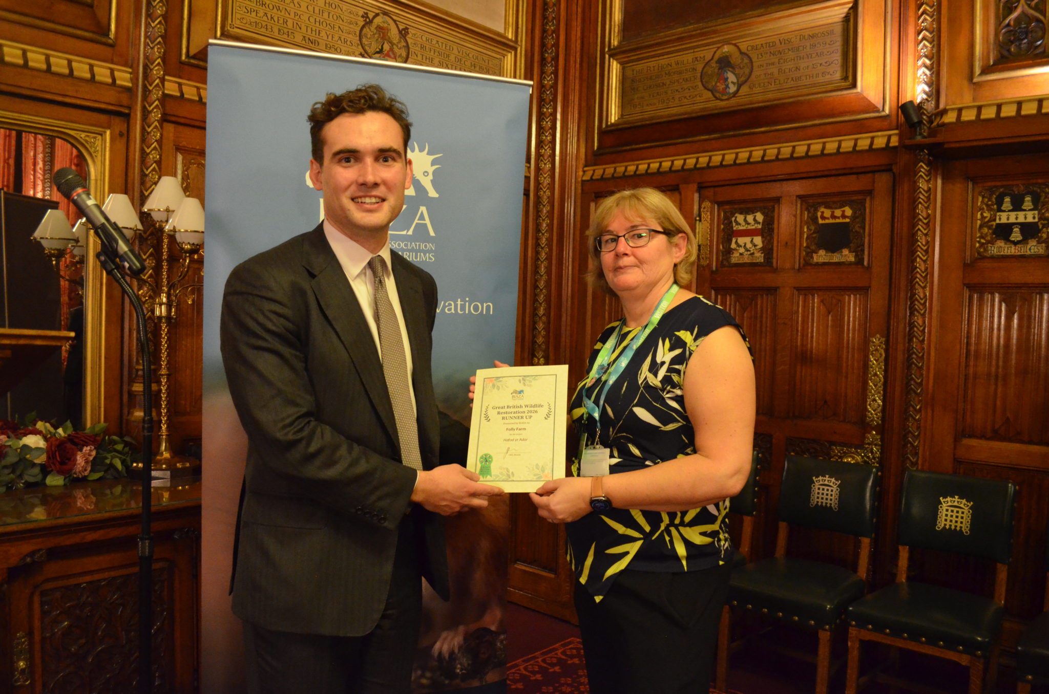 Second place in the BIAZA Wildlife Restoration Awards • Folly Farm